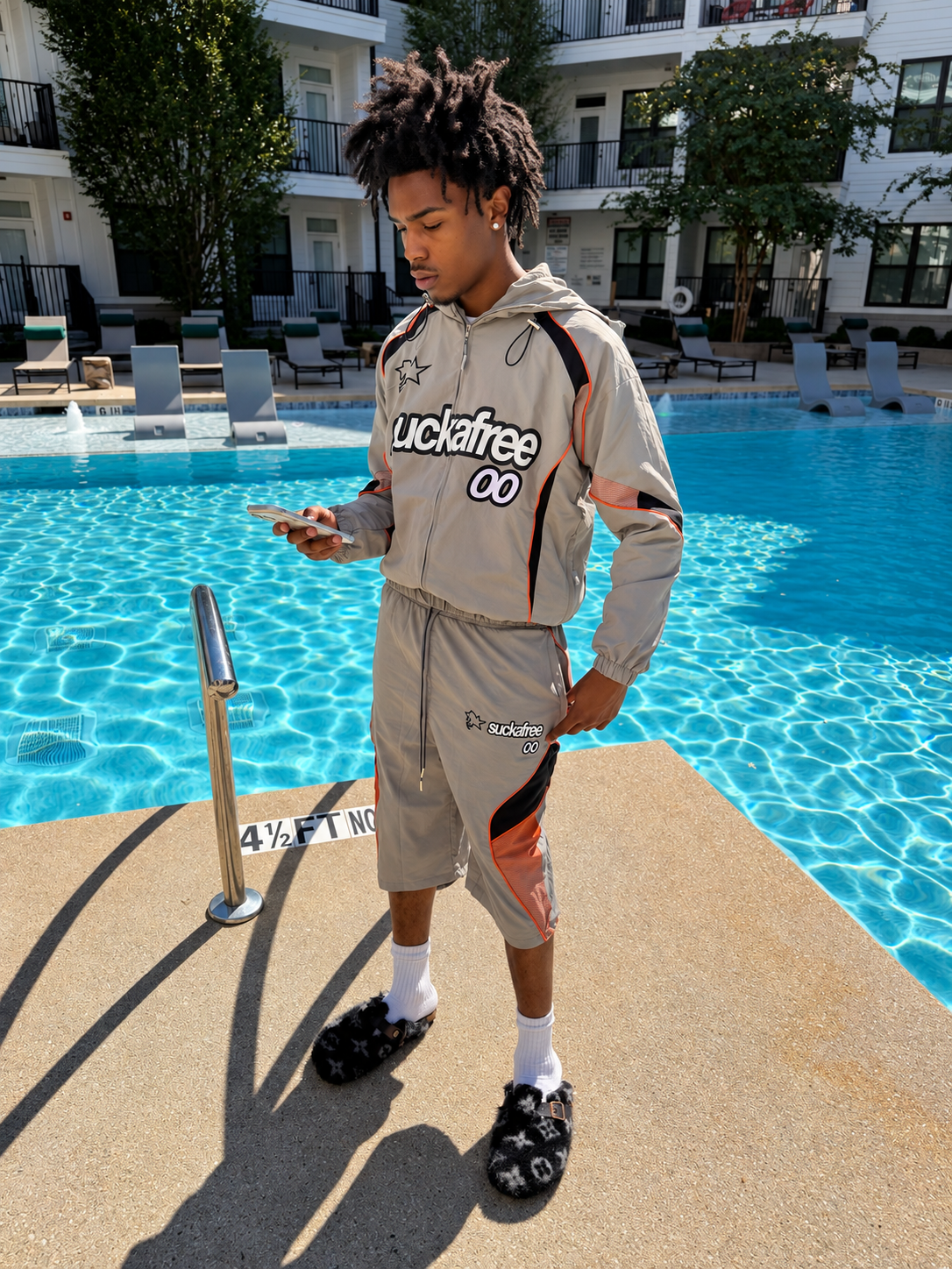Grey Suckafree Windbreaker Set
