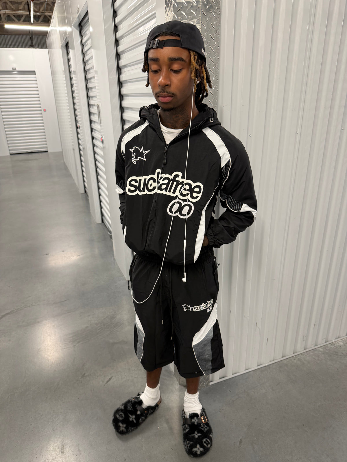 Black Suckafree Windbreaker Set