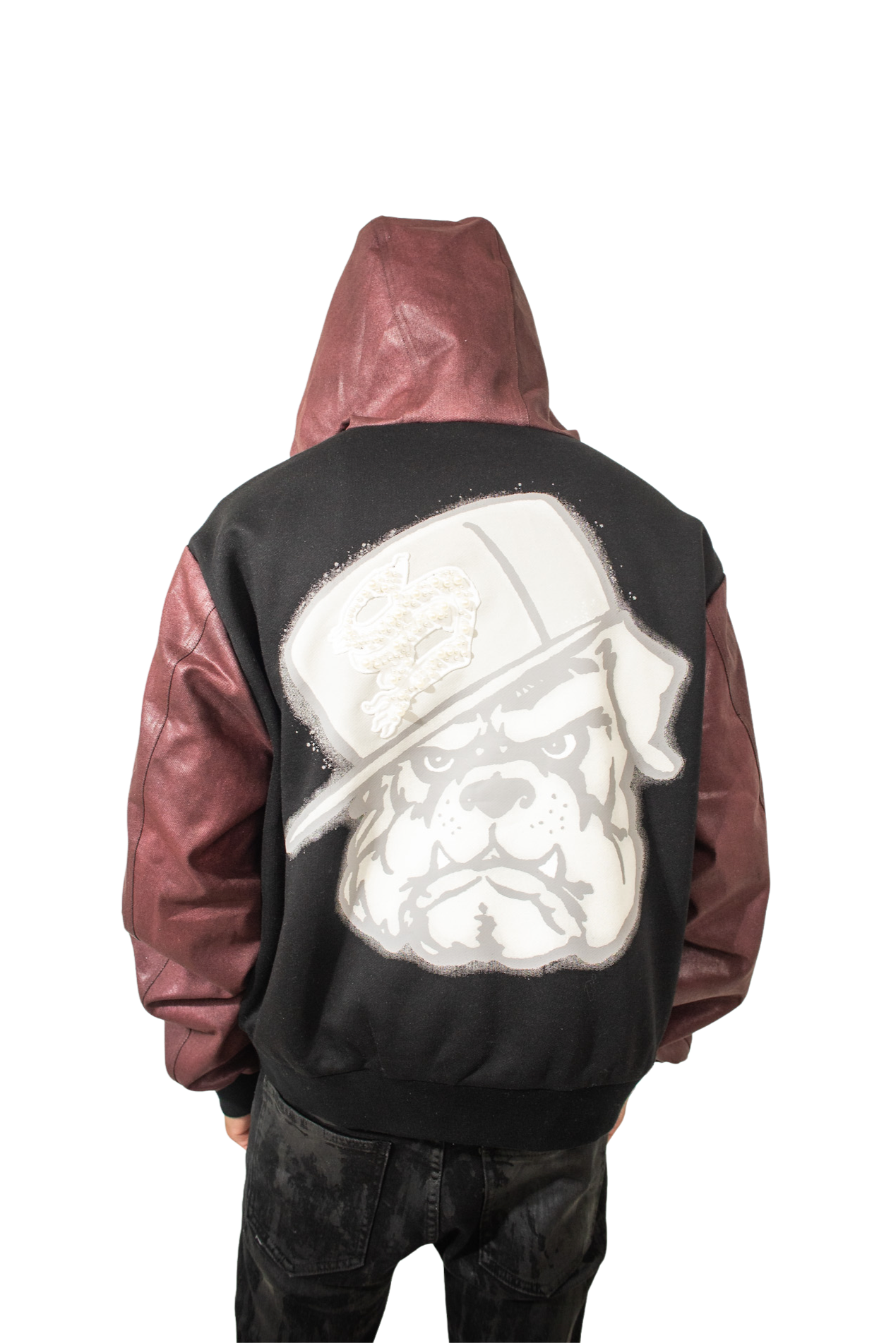 Wine Wax Coated Denim Jacket