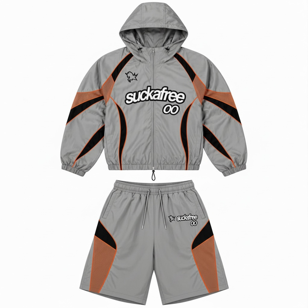 Grey Suckafree Windbreaker Set