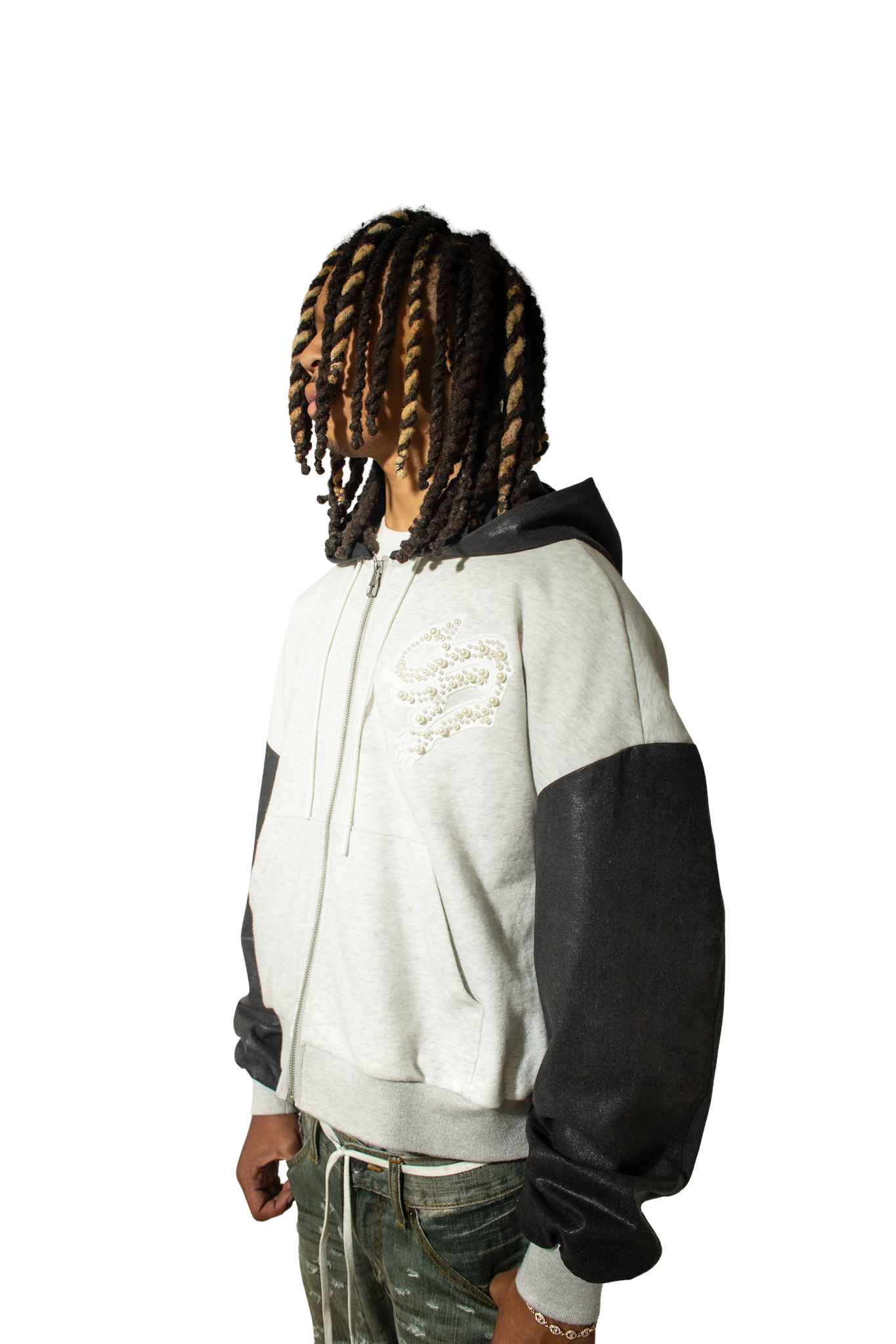 Black Wax Coated Denim Jacket